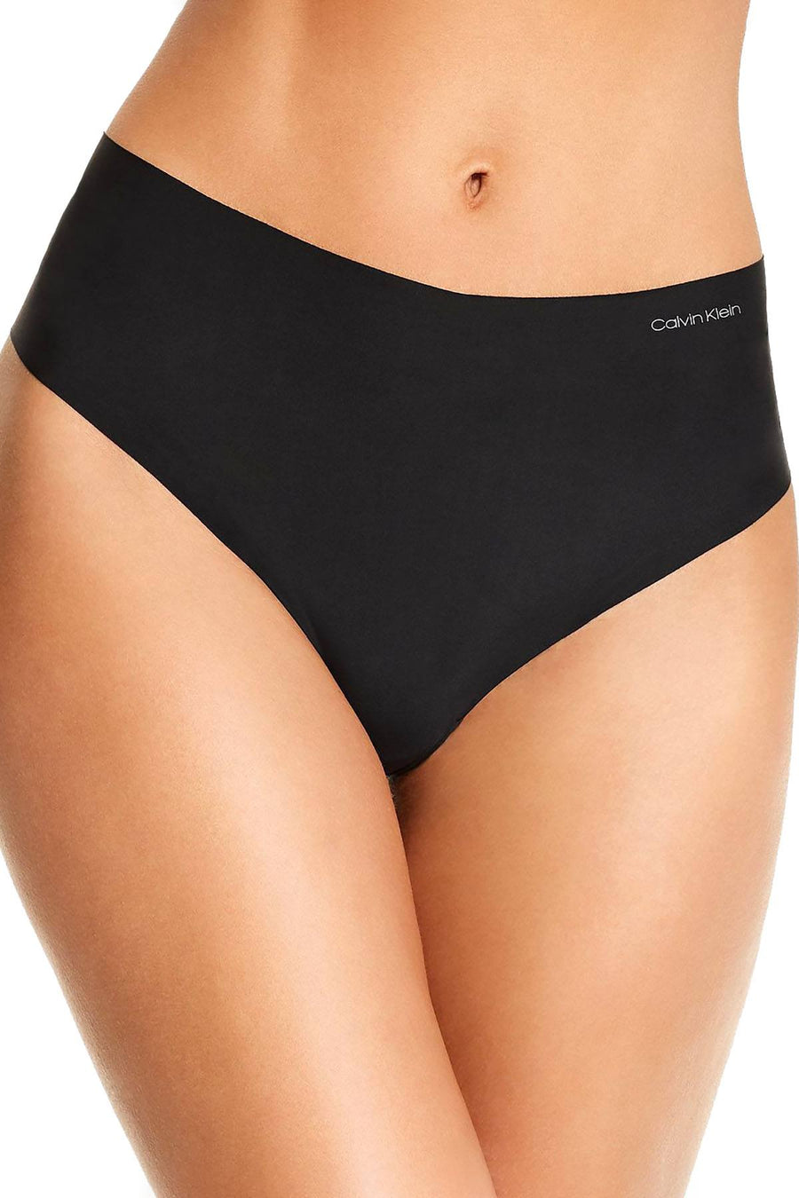 Calvin Klein Invisibles High Waist Retro Thong in Black