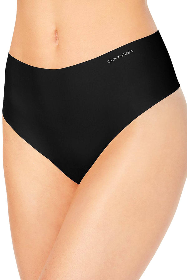 Calvin Klein Invisibles High Waist Retro Thong in Black