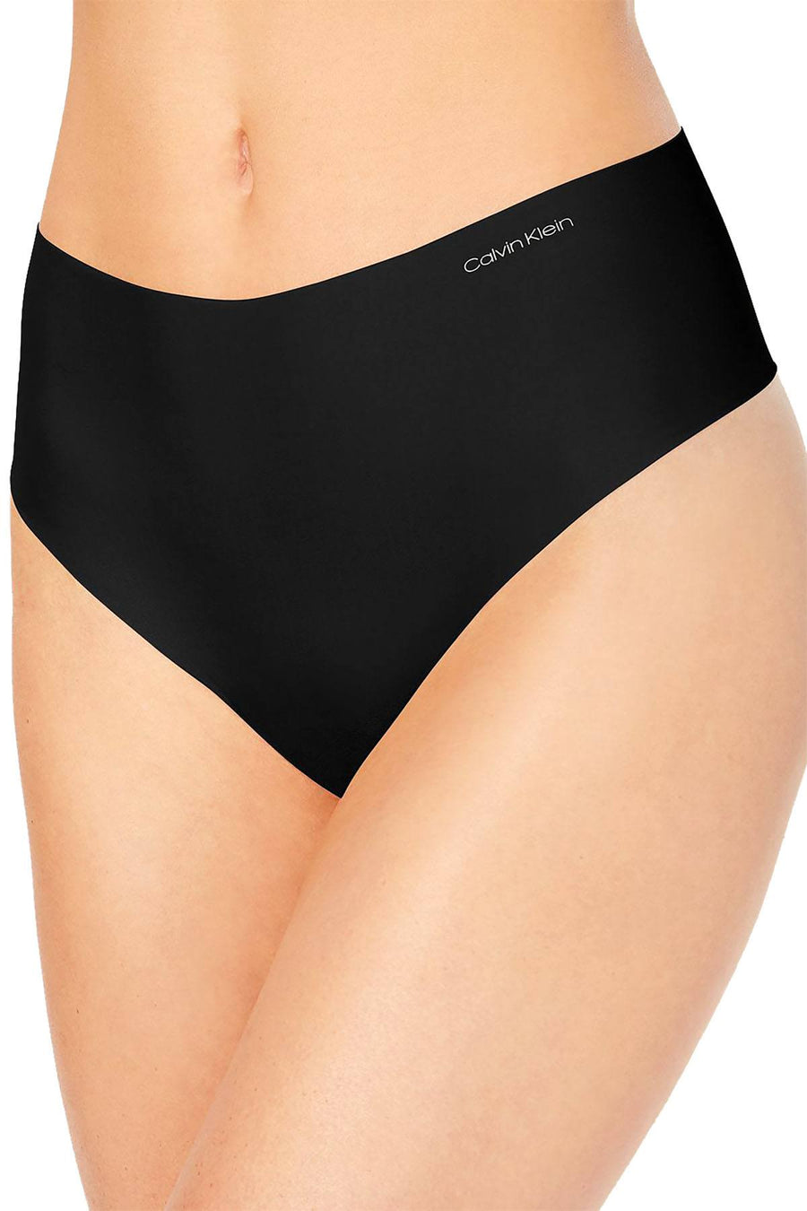 Calvin Klein Invisibles High Waist Retro Thong in Black