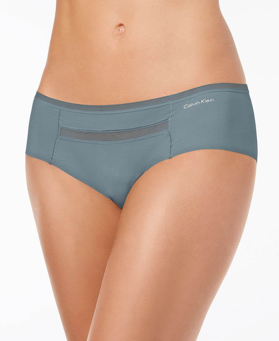 Calvin Klein Invisibles Mesh-trim Hipster Underwear Qd3694 Victory Grey