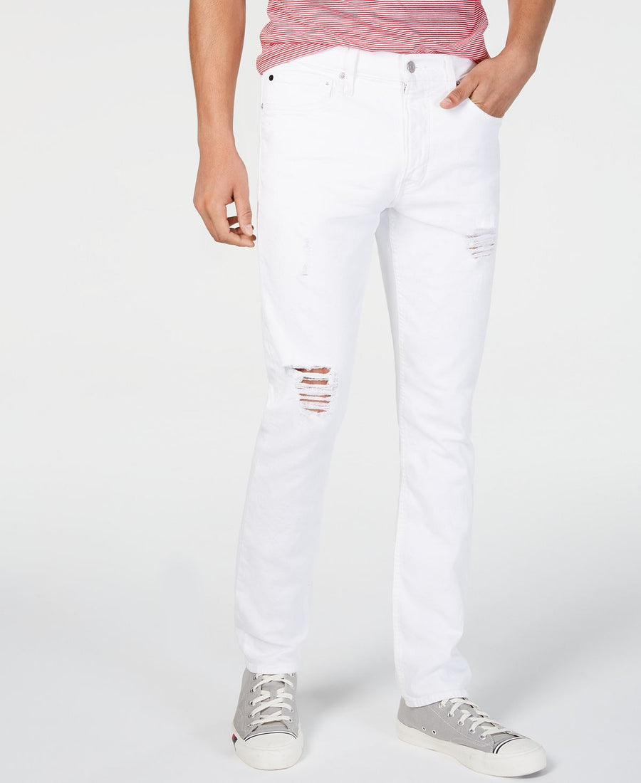 Calvin Klein Jeans Slim-fit Ripped White Jeans White Dust