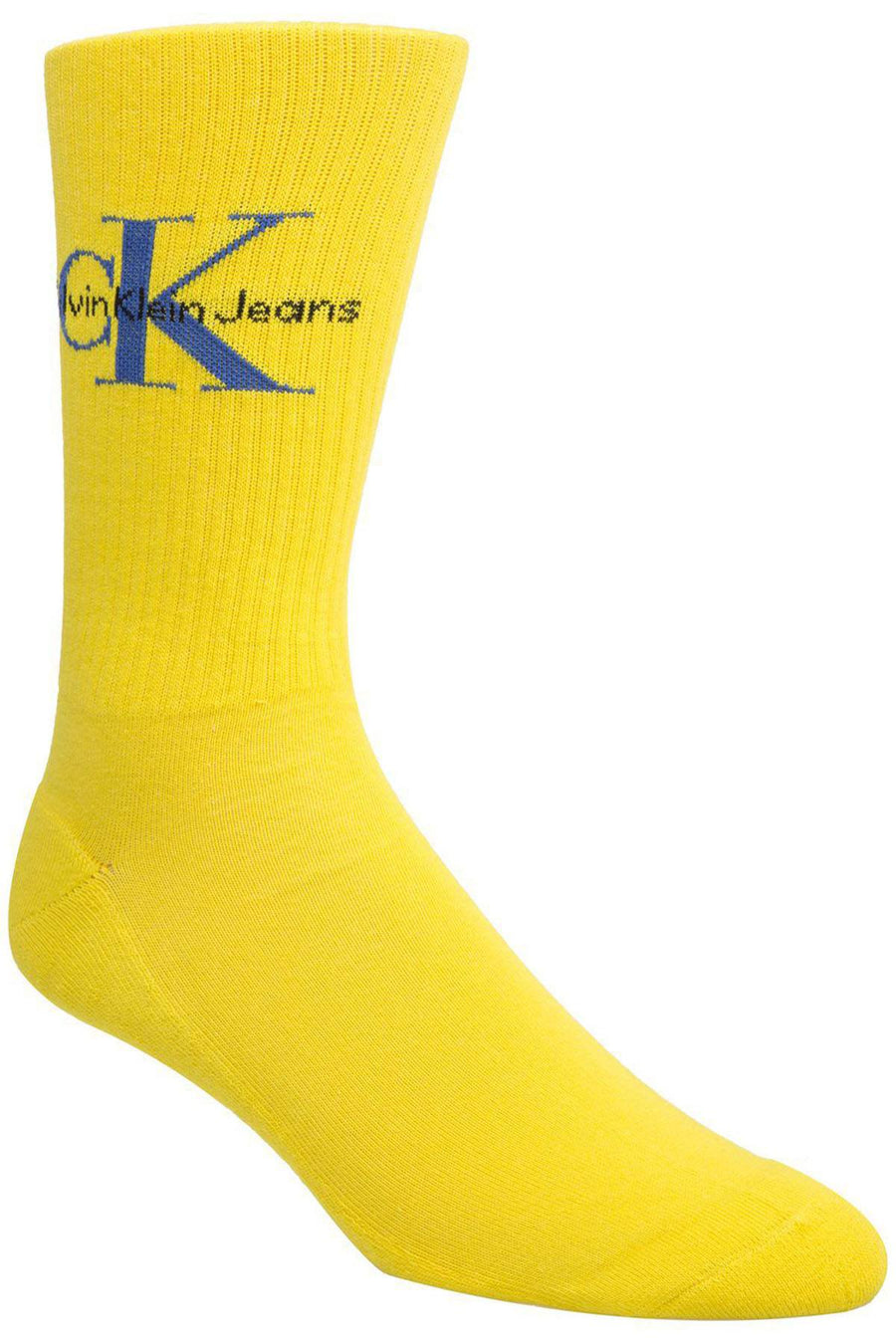 Calvin Klein Jeans Yellow/Sapphire Ribbed Logo Crew Sock