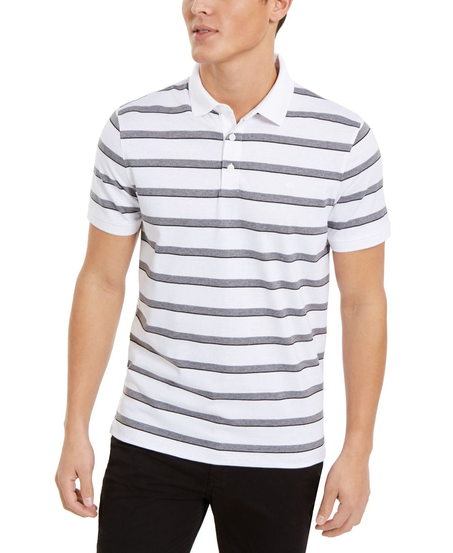 Calvin Klein Liquid Cotton Slim-fit Stripe Polo Shirt White