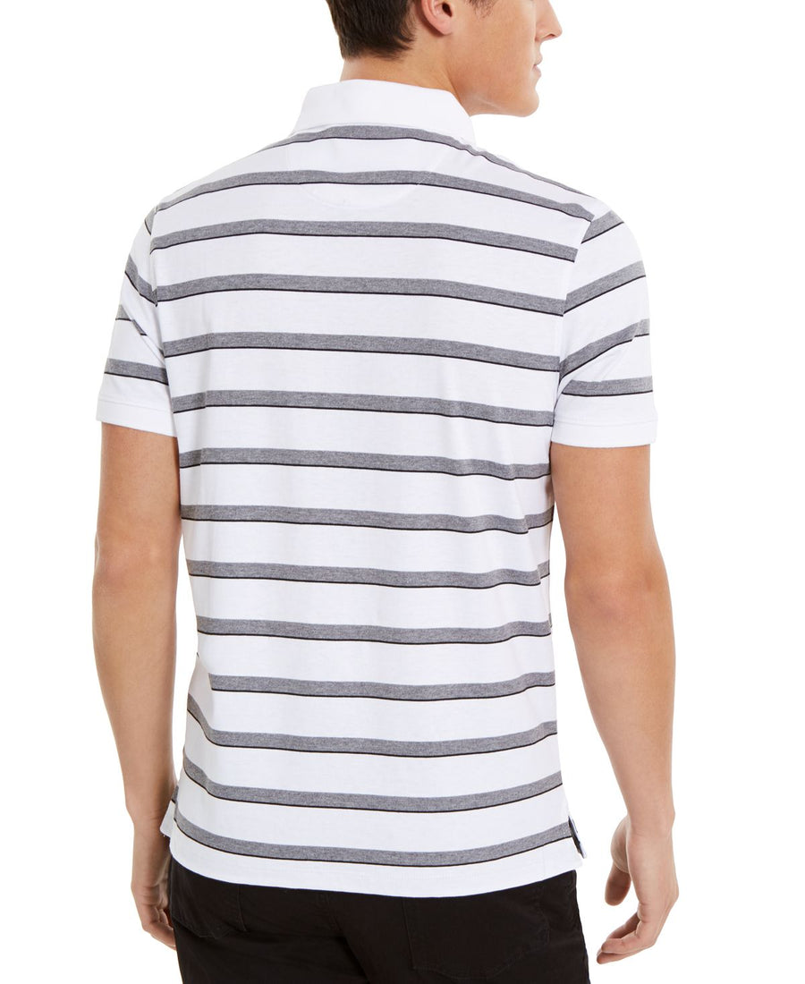 Calvin Klein Liquid Cotton Slim-fit Stripe Polo Shirt White