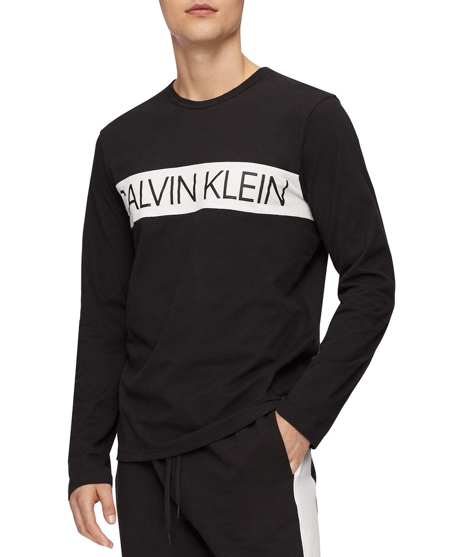 Calvin Klein Logo Long-sleeve T-shirt Black W/ White