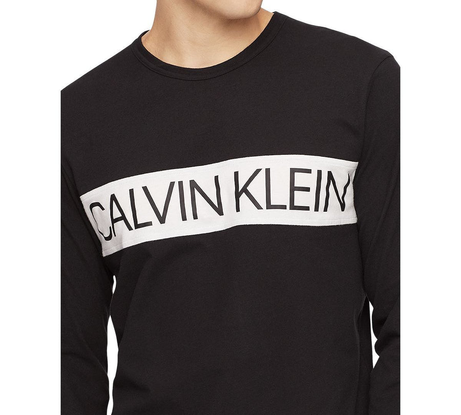 Calvin Klein Logo Long-sleeve T-shirt Black W/ White