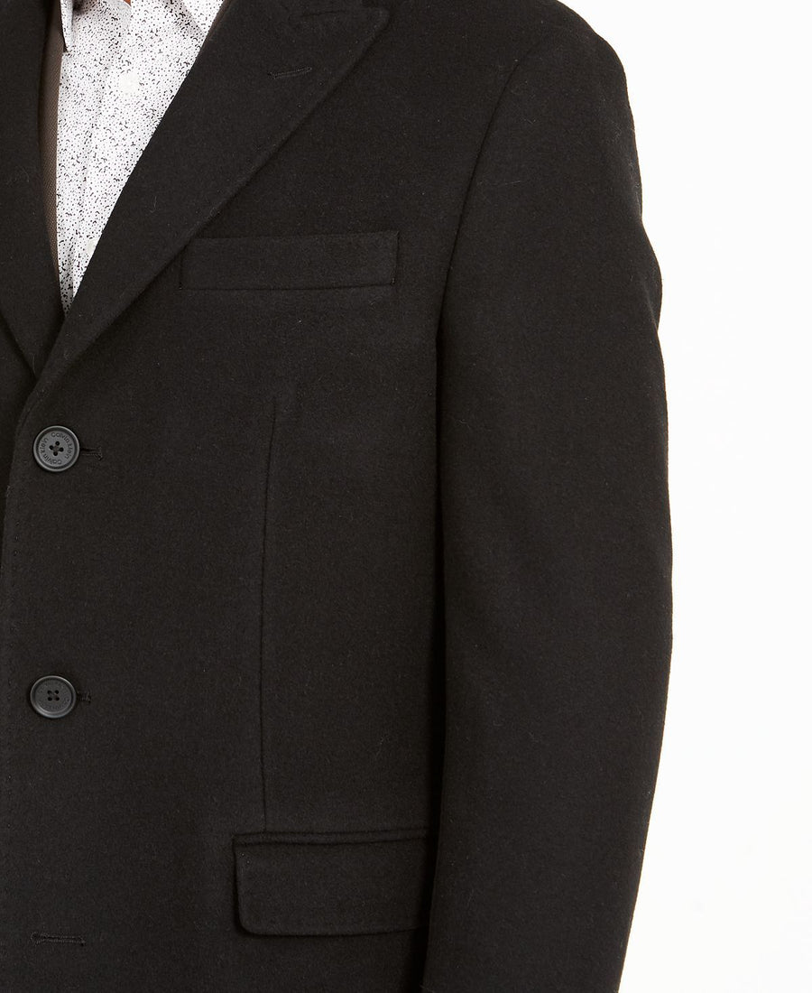 Calvin Klein Malibu Slim-fit Black Overcoat Black