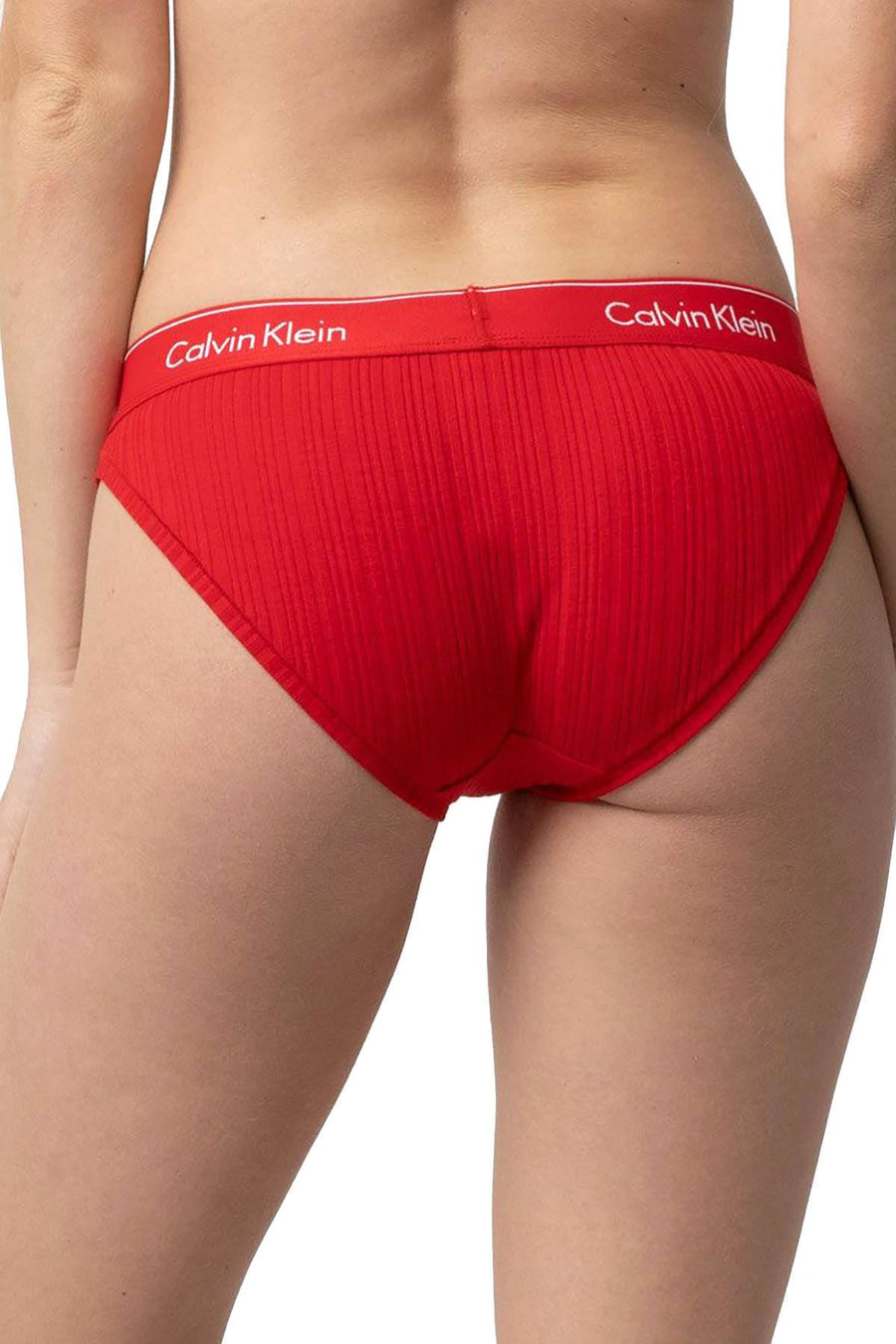 Calvin Klein Manic Red Ribbed Modern Cotton Bikini Brief