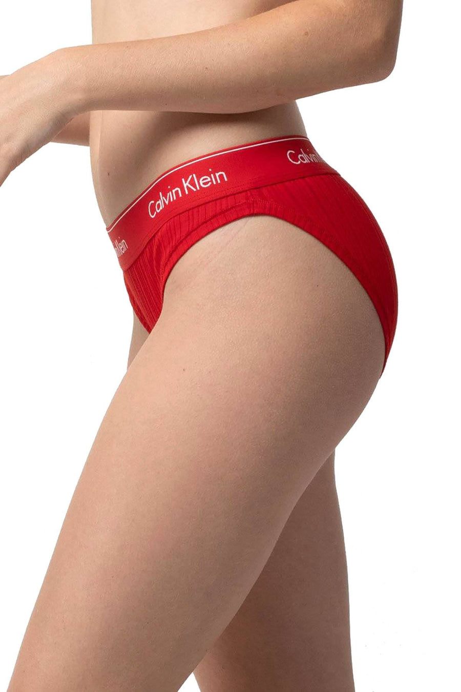 Calvin Klein Manic Red Ribbed Modern Cotton Bikini Brief