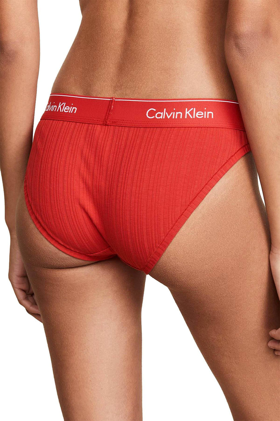 Calvin Klein Manic Red Ribbed Modern Cotton Bikini Brief