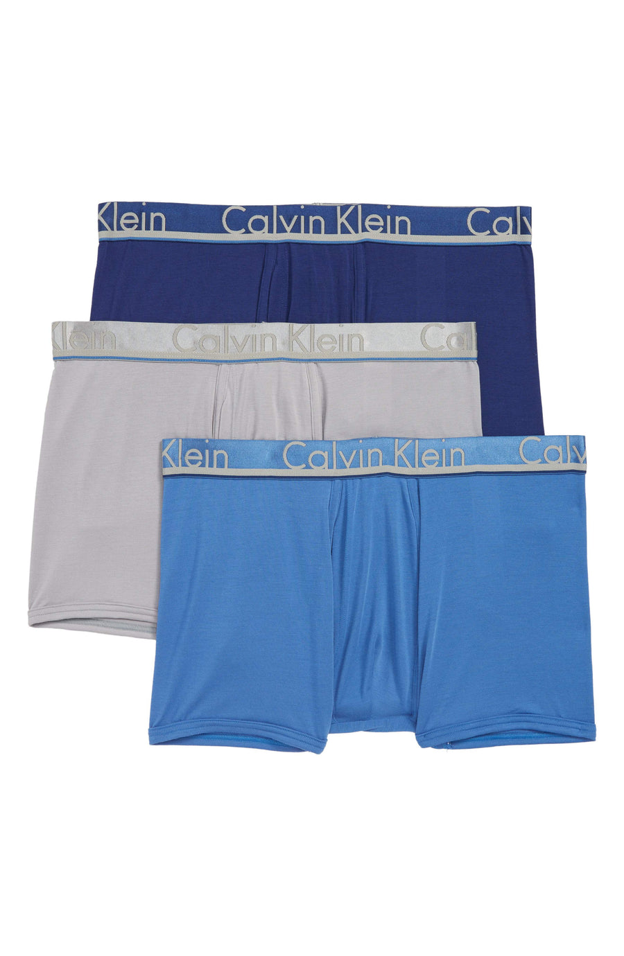 Calvin Klein Men's 3-Pack Comfort Microfiber Trunks Blue
