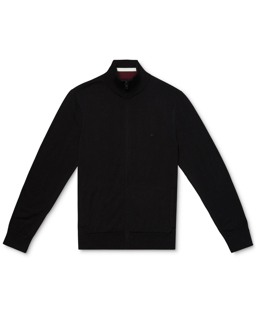 Calvin Klein Merino Wool Full-zip Sweater Black