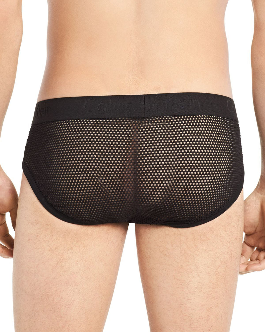 Calvin Klein Mesh-inset Hip Briefs Black