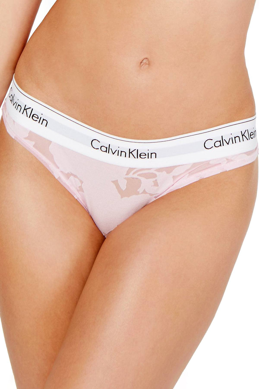 Calvin Klein Modern Cotton Thong in Aurelie Floral Burnout