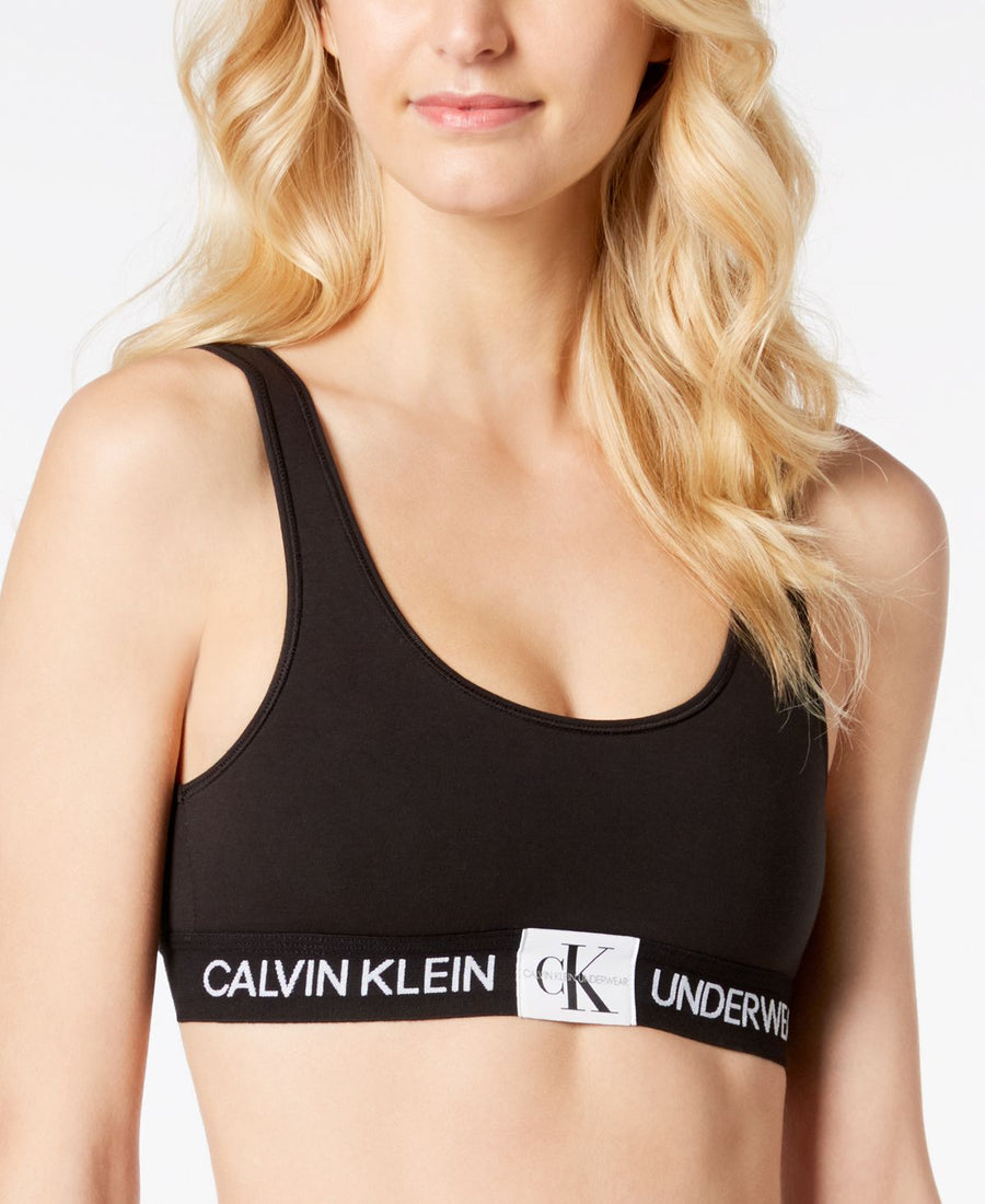 Calvin Klein Monogram Unlined Bralette Qf4918 First At Black