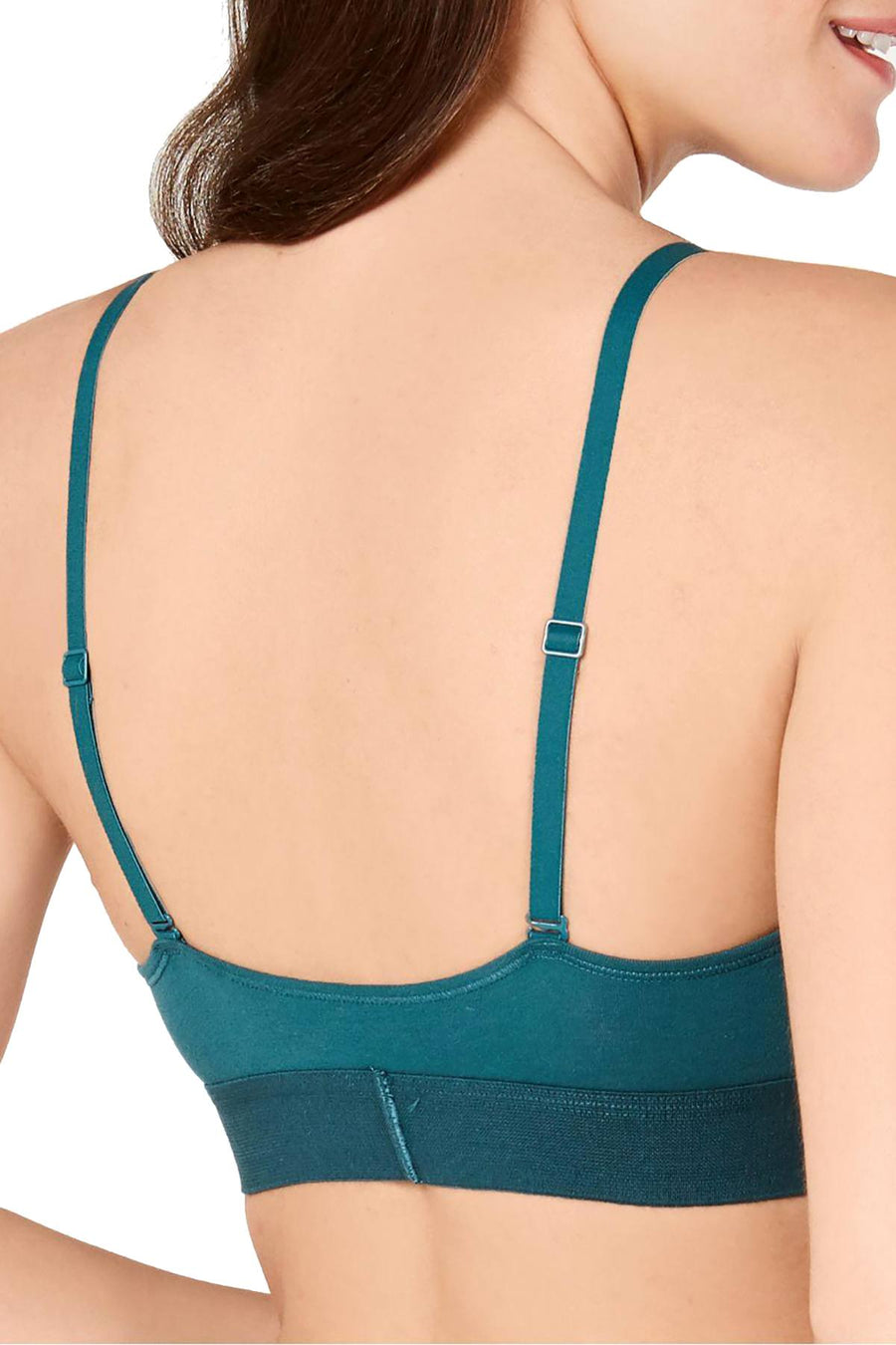 Calvin Klein Monogram Unlined Triangle Bralette in Antithesis Green