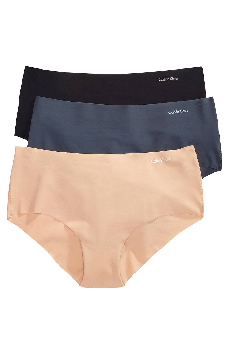 Calvin Klein Navy/Beige/Black Invisibles Hipster 3-Pack