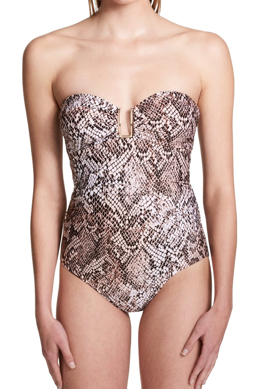 Calvin Klein Nectar-Chameleon Hardware Bandeau One-Piece Swimsuit