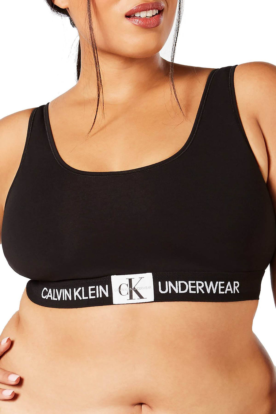 Calvin Klein PLUS Black Monogram Unlined Bralette