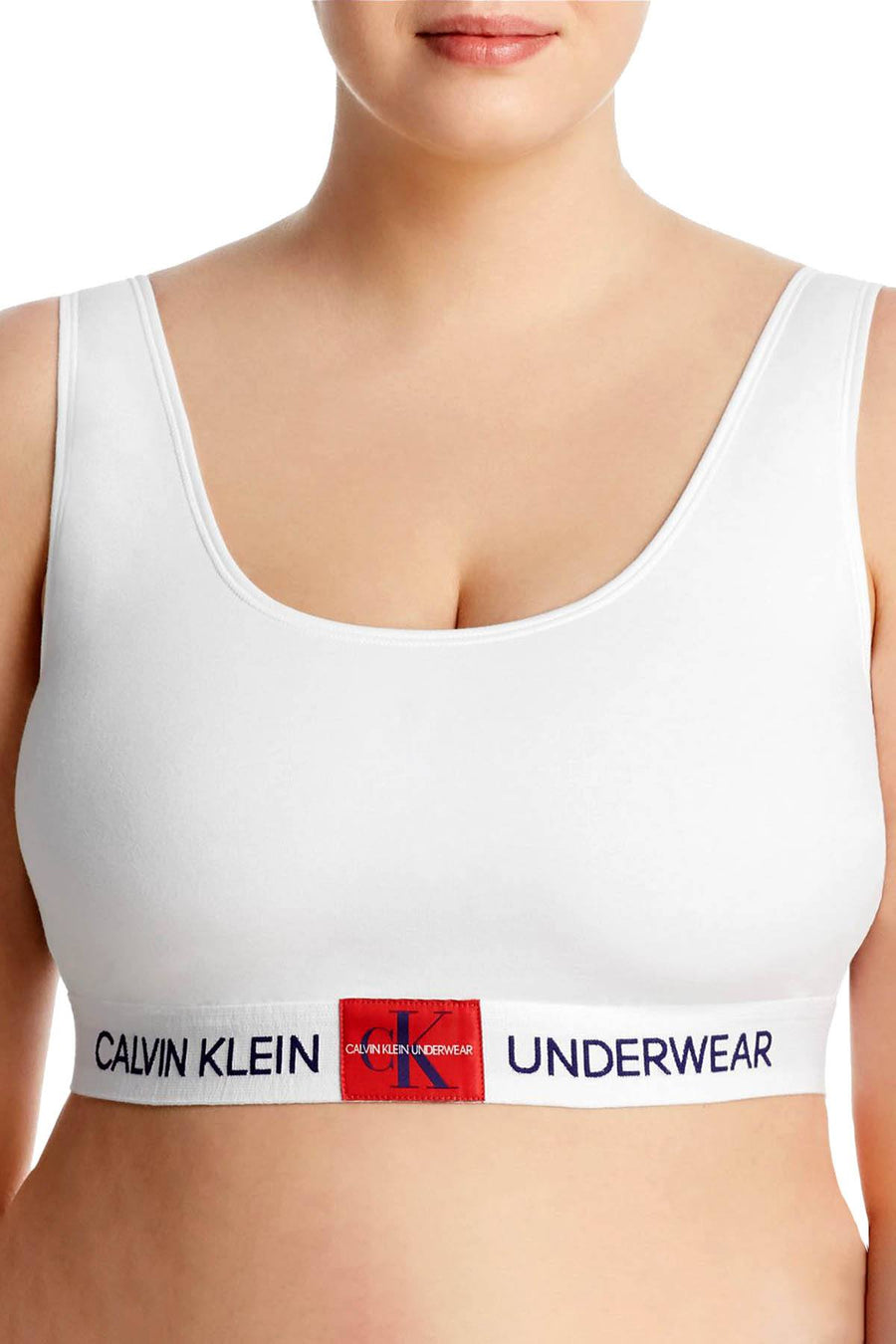 Calvin Klein PLUS White Monogram Unlined Bralette