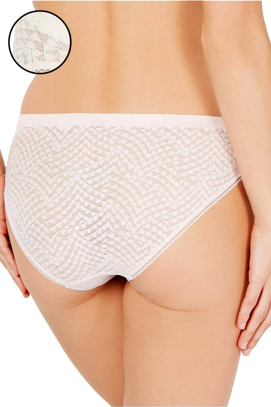 Calvin Klein Perfectly Fit Geometric Lace Bikini in Ivory