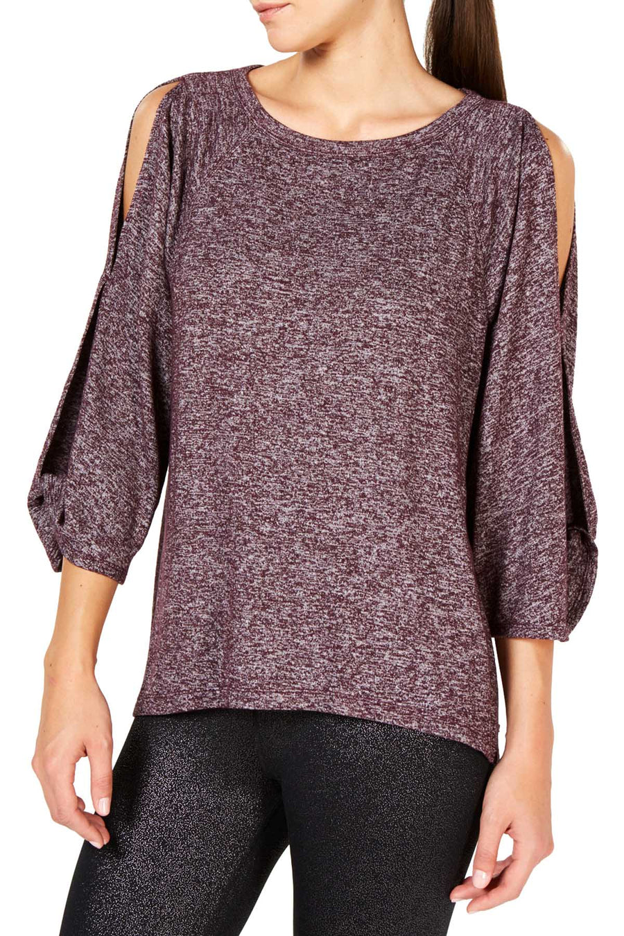 Calvin Klein Performance Burgundy Open-Sleeve Top