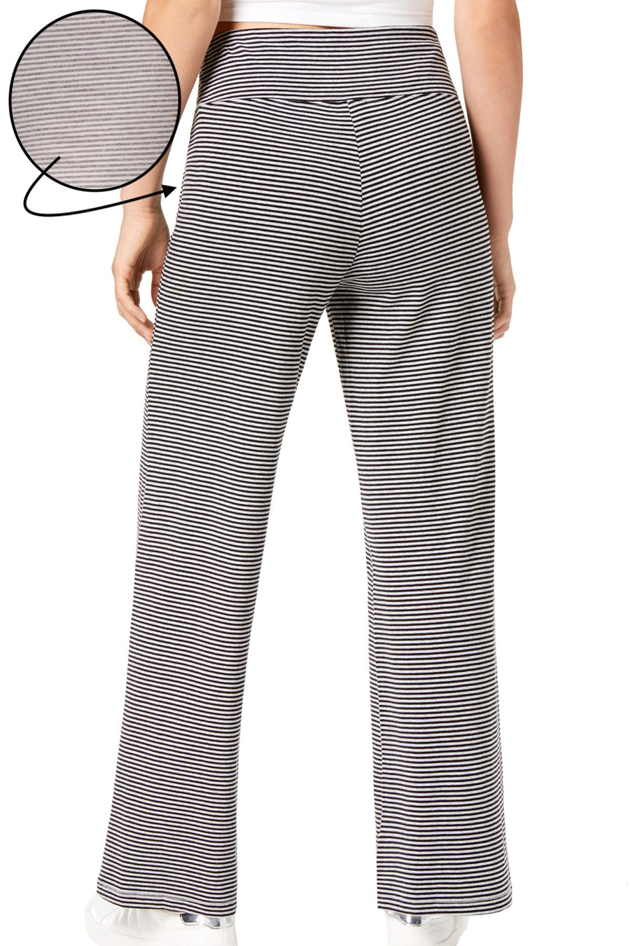 Calvin Klein Performance Heather/Pink Micro-Stripe Wide Leg Pant