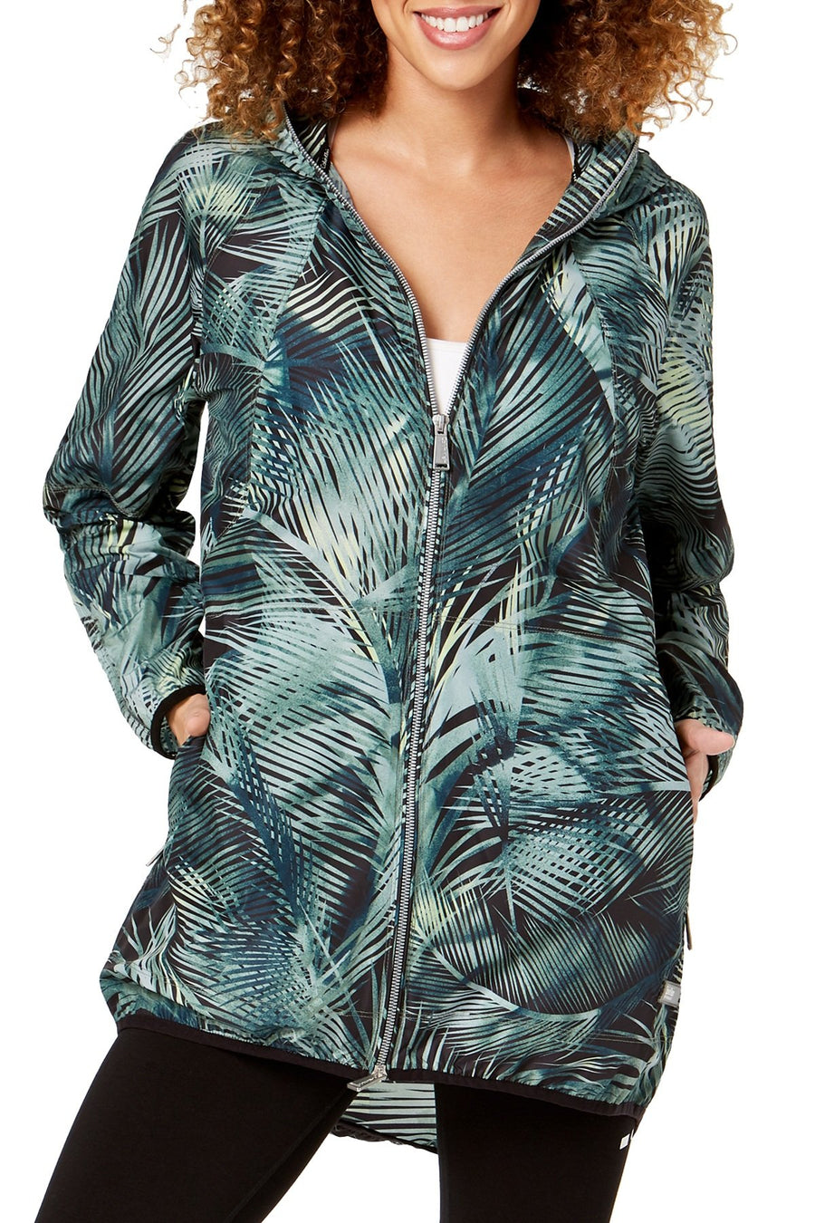 Calvin Klein Performance Laurel Mustique Printed Packable Hooded Jacket