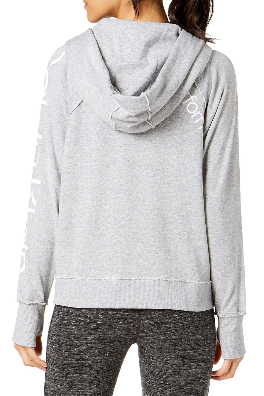 Calvin Klein Performance Pearl Heather Logo Relaxed Zip Hoodie