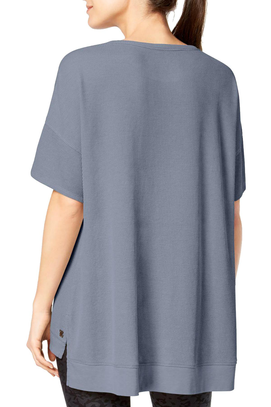 Calvin Klein Performance Steel Blue Keyhole Top