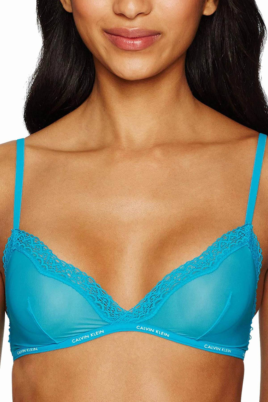 Calvin Klein Perpetua/Sheer Marquisette Lace-Trimmed Triangle Bra
