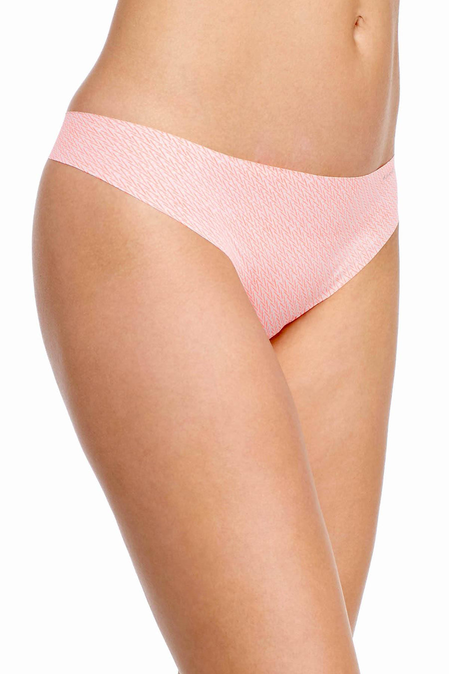 Calvin Klein Pink/Orange Sticks-Print Invisibles Thong