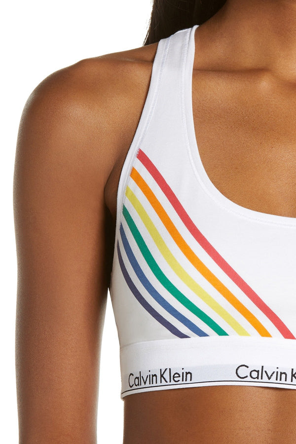 Calvin Klein Pride Limited Edition Modern Cotton Rainbow Bralette White