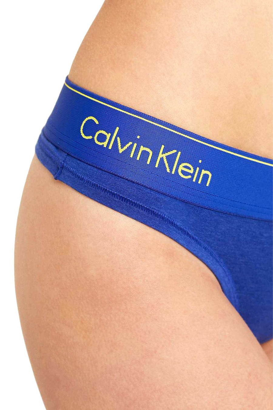 Calvin Klein Pure-Cerulean Modern-Cotton Logo-Waist Thong