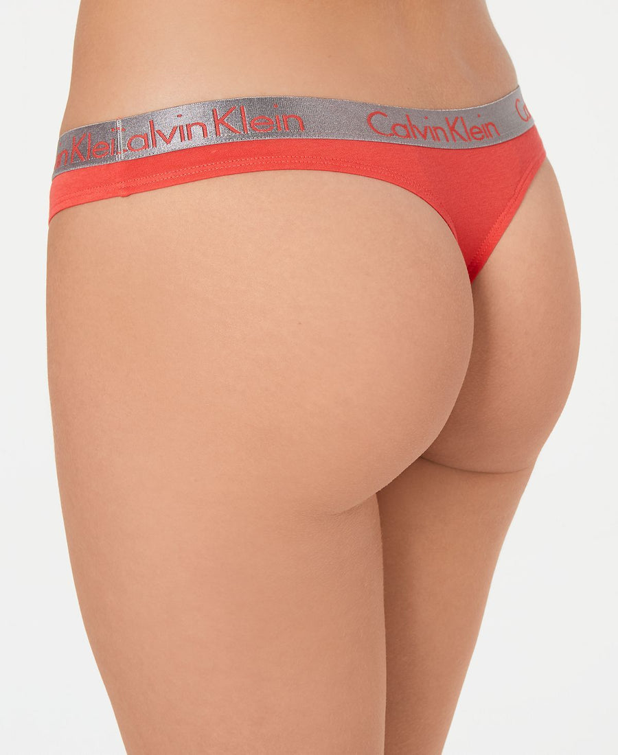 Calvin Klein Radiant Cotton Thong Qd3539 Fire Lily