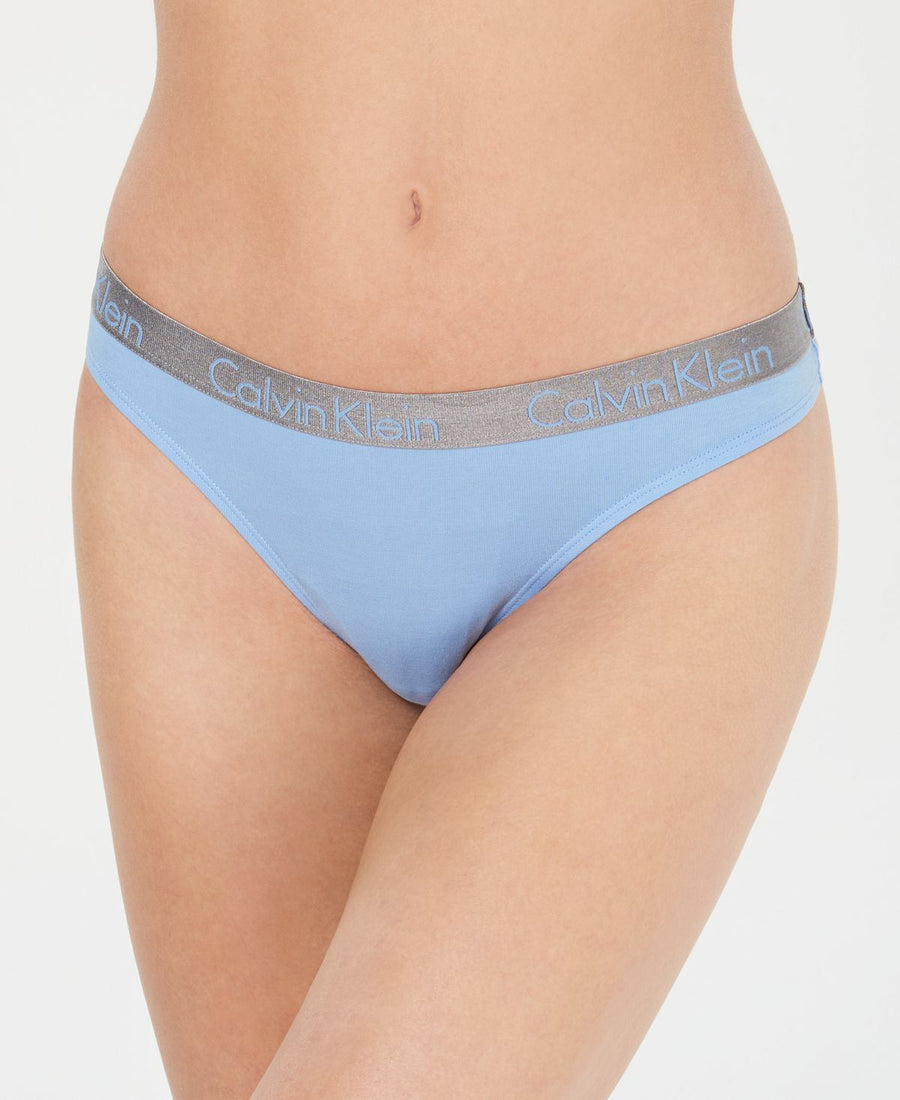 Calvin Klein Radiant Cotton Thong Qd3539 Sensory Blue