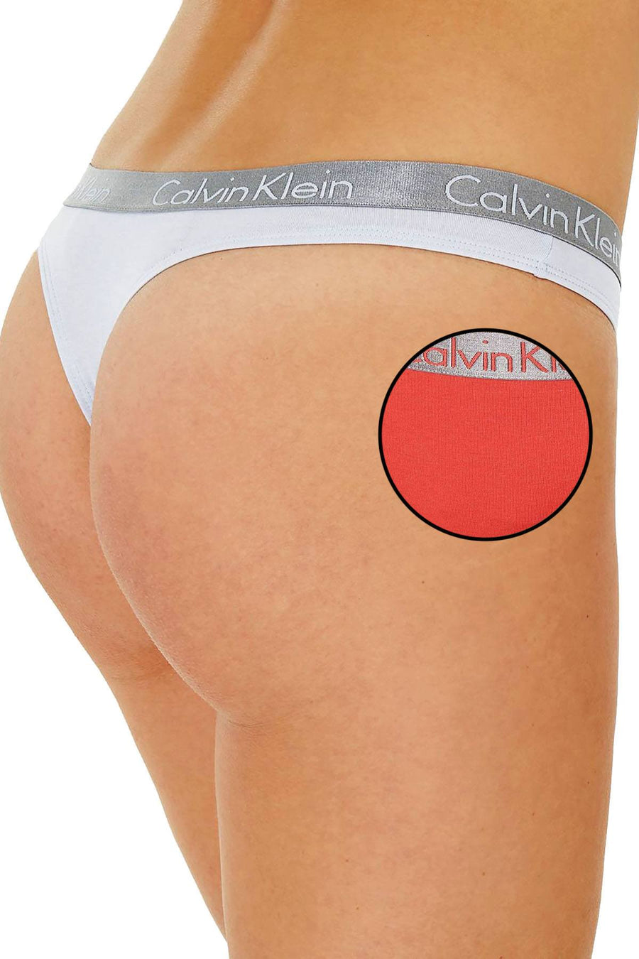 Calvin Klein Radiant Cotton Thong in Fire Lily