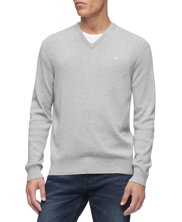 Calvin Klein Regular-fit V-neck Sweater Heroic Gray Heather