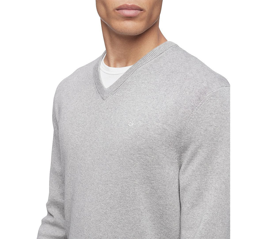 Calvin Klein Regular-fit V-neck Sweater Heroic Gray Heather