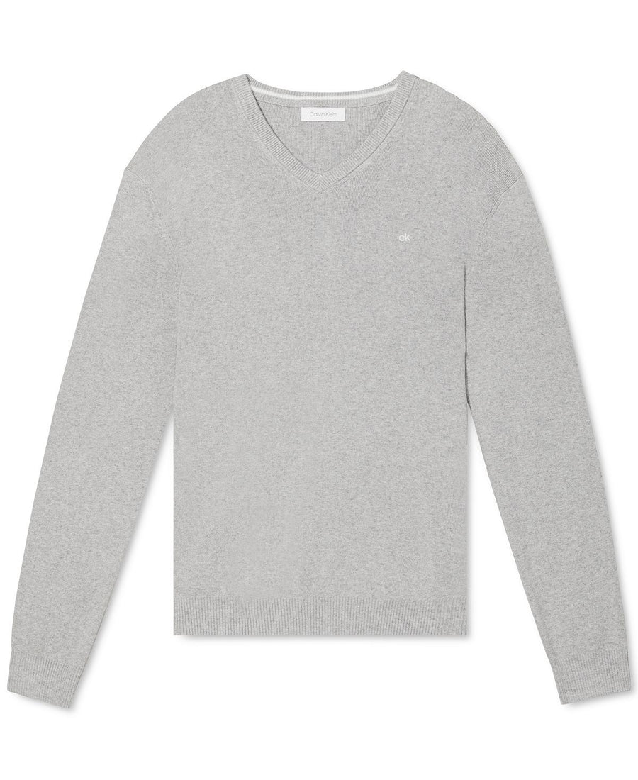 Calvin Klein Regular-fit V-neck Sweater Heroic Gray Heather