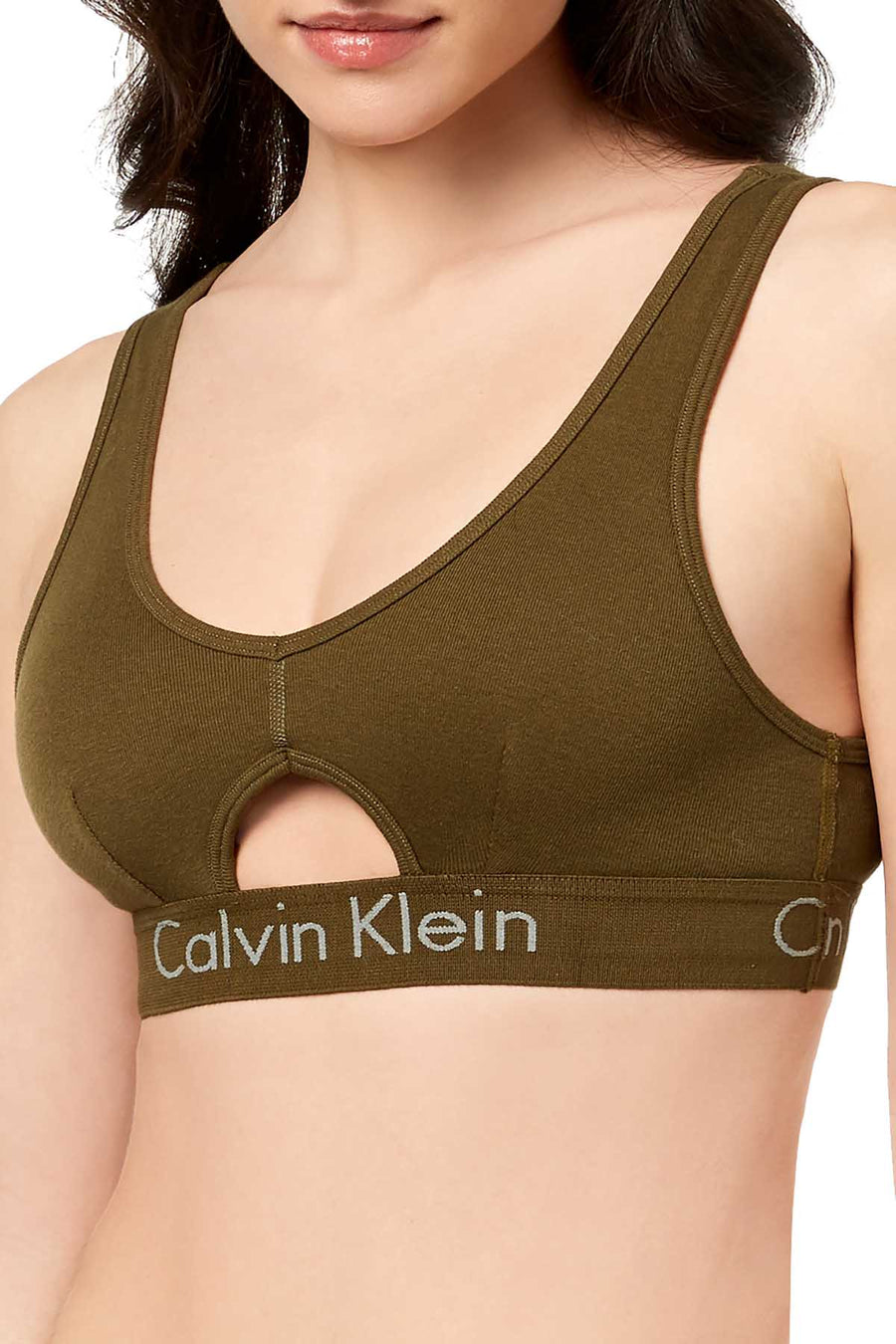 Calvin Klein Rifle Green Keyhole Body Unlined Bralette