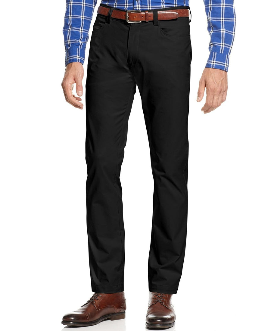 Calvin Klein Sateen Slim Fit Stretch Pants / Black
