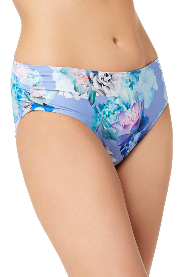 Calvin Klein Shirred Hipster Bikini Bottom in Chateau Floral