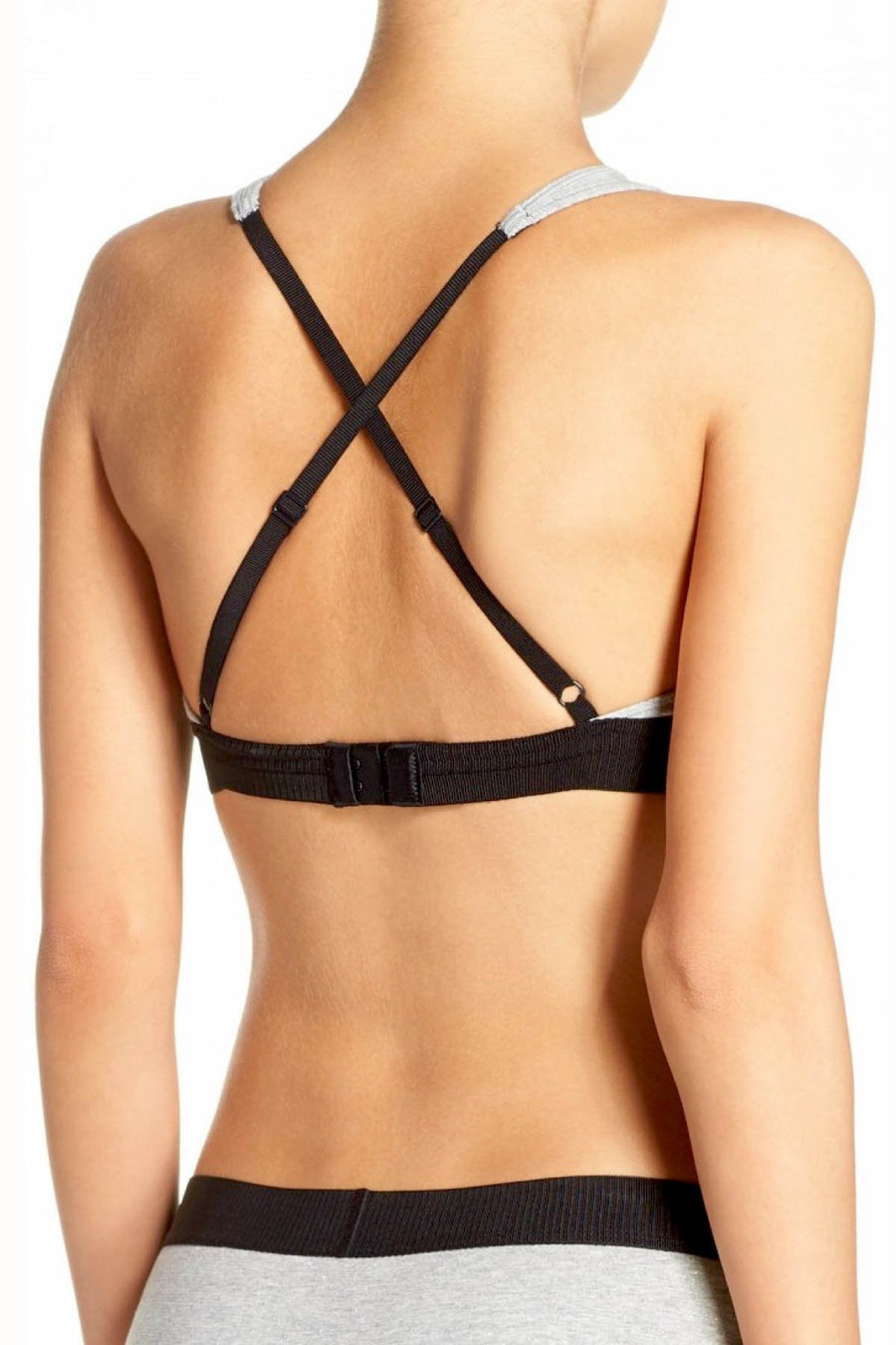 Calvin Klein Silver-Foil Retro Logo Bralette