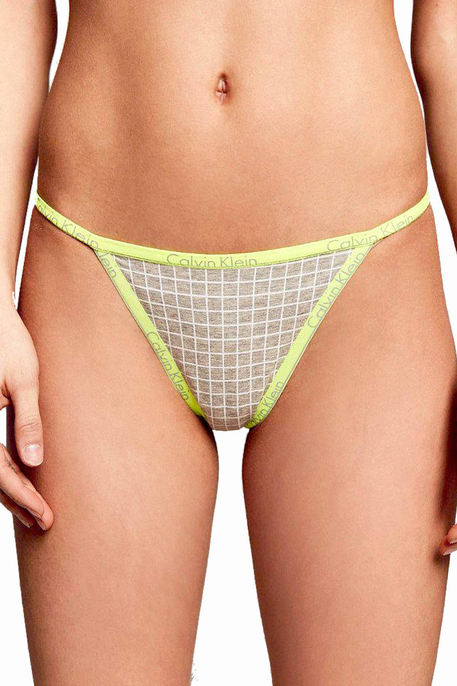 Calvin Klein Simple-Grid ID Cotton Logo String Thong