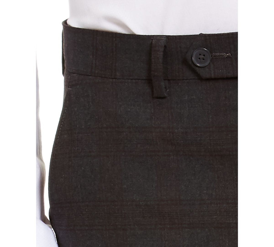 Calvin Klein Skinny-fit Infinite Stretch Plaid Dress Pants Charcoal
