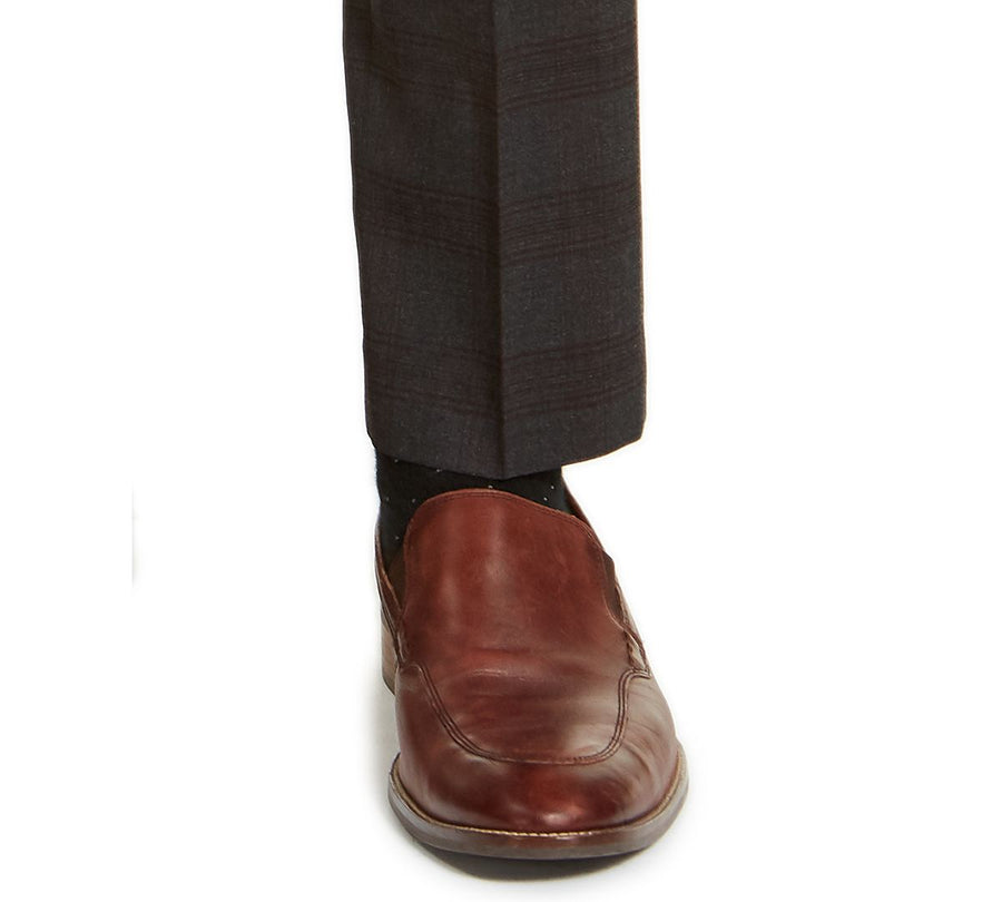 Calvin Klein Skinny-fit Infinite Stretch Plaid Dress Pants Charcoal