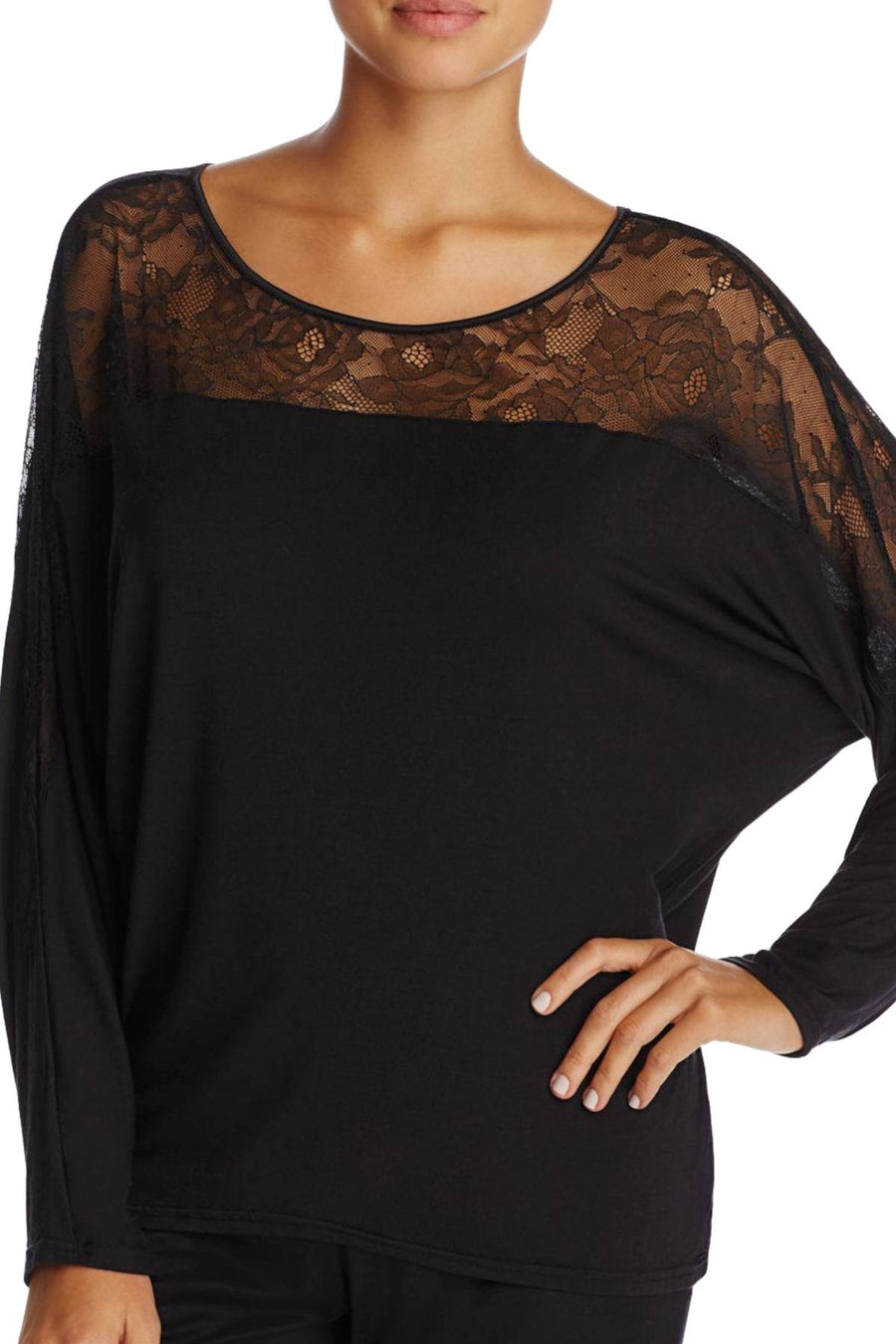Calvin Klein Sleepwear Black Decadence Wide-Neck Modal Top