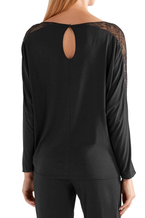 Calvin Klein Sleepwear Black Decadence Wide-Neck Modal Top