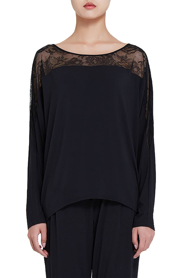 Calvin Klein Sleepwear Black Decadence Wide-Neck Modal Top